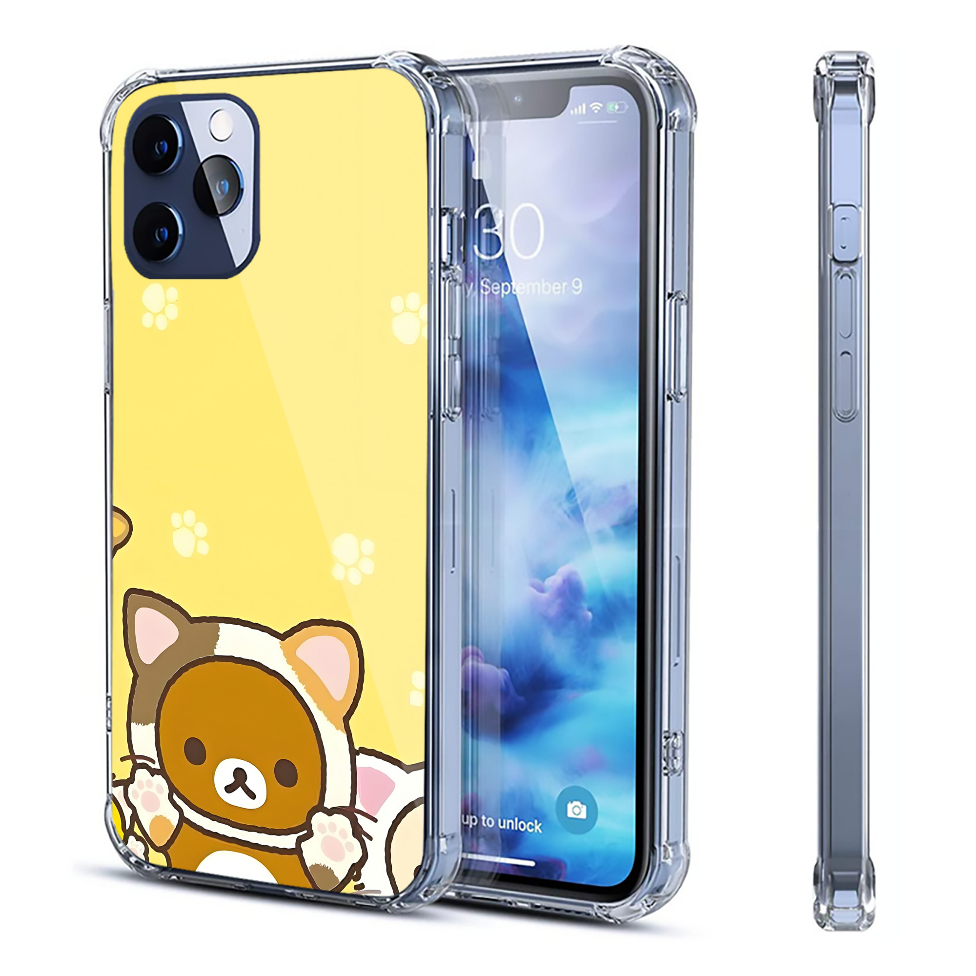 （画像用） リラックマ リラックマ キイロイトリ Rilakkuma Korilakkuma Kiiroitori 【iPhone 12シリーズ対応】透明スマホケース（クリアソフトケース）